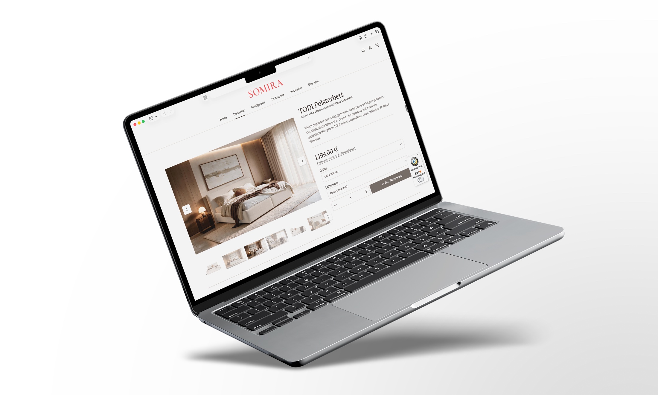 SOMIRA Onlineshop mit der von FrameScale entwickelten Bildwelt