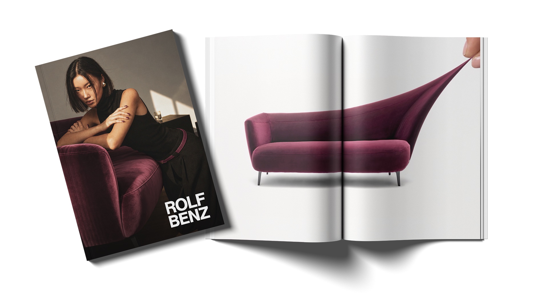 Rolf Benz ELVA Konzept: Magazin mit Titelseite und Doppelseite zum Sofa ELVA